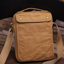 Canvas Gongzi Single shoulder bag Male Oblique Satchel Light Business Individuality Handbag Vertical Style Retro Brief Male Cross Bungalow Leather Calf Leather