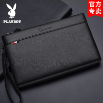 Flowers Playboy Mens handbag genuine leather handbag Handbag Business Casual Hand Grab Bag Large Capacity Bull Leather Hand Grab Bag