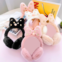  Childrens warm earmuffs girls winter students cute bow ear protection antifreeze earmuffs plus velvet thickened ear cover ear cover