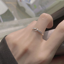 Otterles Withdrawal Cabinet Picks Up Leak 925 Silver Circle Ring Female small crowddesign Insens brief lukewarm wind opening