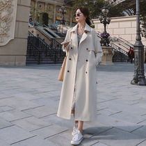 Windbreaker coat womens long 2021 spring and autumn new high-end atmosphere fashion temperament thin British wind coat