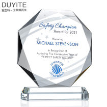 High-end creative octagonal crystal trophy medal custom doctor thanks license honorable retirement souvenir gift