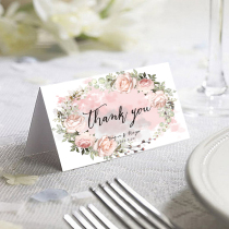 Rouge Rose Wedding name card custom guest list table card seat card thank you card raffle ticket design