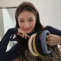 Fall winter plush wool headdress hair band simple Joker women's net red new retro high skull top headband hair band