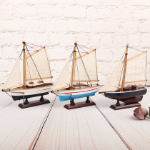 One Sail Smooth Solid Wood Quality Sailing Model Swing room Childrens room Childrens room Bookshelf Crafts Boat Decorations Furnishing