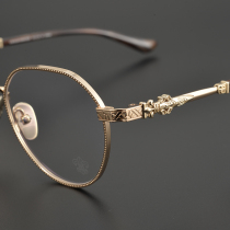 Jane Dan Luo Xinchao all-match glasses frame Pure titanium ultra-light frame retro handmade personality carved myopia glasses frame