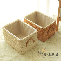 Storage basket rattan woven storage box Clothes cabinet sundries Book toy storage box Storage basket finishing box