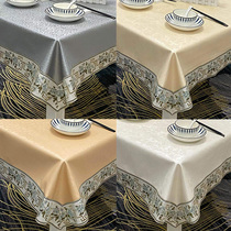 Tablecloth waterproof and oil-proof disposable anti-hot table tablecloth hotel European-style rectangular tablecloth household tea table cloth