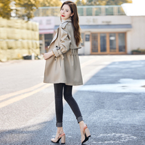 Autumn windbreaker womens long model 2021 autumn new womens early autumn Korean coat small spring and autumn coat