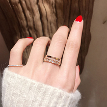 Laifu jewelry 18K rose gold honeycomb diamond ring white gold gold honeycomb color gold row diamond ring female custom