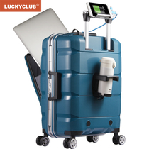 Lucky Club high-value multifunctional computer suitcase aluminum frame 20-inch small men and women business travel trolley case