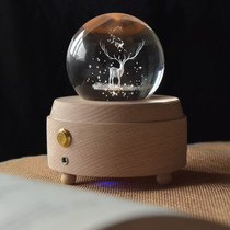 Crystal ball Bluetooth audio speaker wooden music box night light to send girlfriends birthday newcomers creative gifts