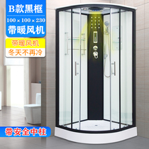 Integral shower room bathroom bath room arc fan-shaped tempered glass integrated steam engine heater