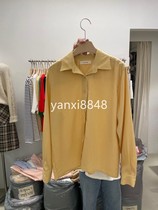 Yanxi Korea direct mail East Gate imported 2021 autumn PLACOR for a moment lapel sleeve shirt