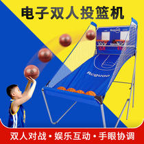 Basketball machine Basketball machine trainer Childrens basketball rack Double electronic scoring adult indoor basketball shooting game