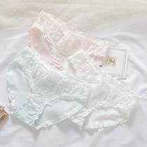Day Lace Lace Splicing Underwear Butterfly Knot Cute Sweet And Low Waist Pure Cotton Crotch Students Light Color Triangle Shorts Breathable