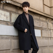 2022 new double-sided woolen coat mens thick coat autumn and winter Korean version cashmere high-end windbreaker