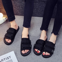 2021 new online red mens slippers in Chaohan version lovers slippers summer and outside wearing stylish word beach sandals