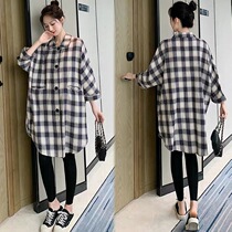 Pregnant women autumn fashion model 2021 New loose size Net red out spring autumn coat blouse dress