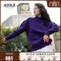 AIGLE AIGLE Autumn and Winter SONIVAL Lady Half High Collar Shoulder Style Casual Fashion Comfortable Pullover Sweater