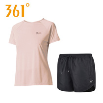 361 Suit Women Sportswear Quick Jersey Short Sleeve T-shirt Half Sleeve Shorts 50% Pants 361 Degree Loose Fitness Running