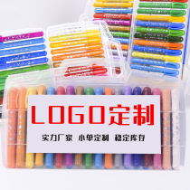 Water-soluble smooth colorful stick Childrens oil painting stick 12 colors 24 colors kindergarten primary school students can rotate safety crayons