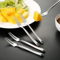High-end hotel restaurant solid thick stainless steel western fork small fork fruit lottery dessert fruit fork 3 packs