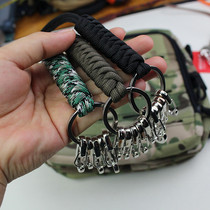 Outdoor umbrella rope braided keychain creative keychain anti-throw hand woven lanyard flashlight rope New