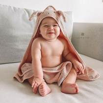 Spot Danish Liewood baby baby natural organic cotton cartoon animal hooded bath towel small