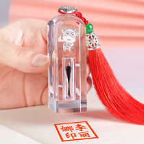 Tire seal Fetal hair souvenir Ox Zodiac crystal seal newborn baby umbilical cord baby fetal hair diy production