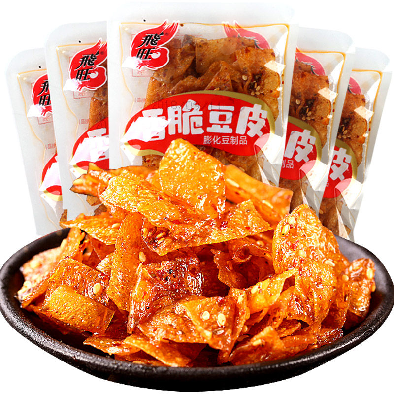 Feiwang spicy strip bean skin about 1000 grams of spicy spicy slices bulk net red spicy snack nostalgic Hunan Province speciality