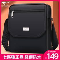 Seven Wolves Mens Bag Single Shoulder Bag Men Skew Satchel Bag Oxford Bug 2021 New Fashion Casual Canvas Small Backpack