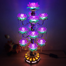 Thirteen-product LED colorful crystal lotus lamp energy-saving Buddha lamp Buddha headlight offering lamp long light