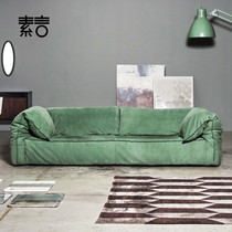 Italy baxter down fabric sofa combination light luxury small apartment living room minimalist straight row three people industrial wind