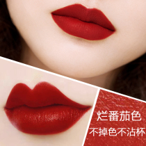No fading no stained glass rotten Tomato lipstick raincoat matte long-lasting waterproof moist red big name