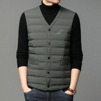 2021 autumn and winter new V-collar mens light down jacket vest fashion trend warm sports casual vest coat