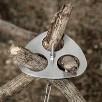 Portable outdoor barbecue camping stainless steel hanger camping tripod rack barbecue grill branch ring