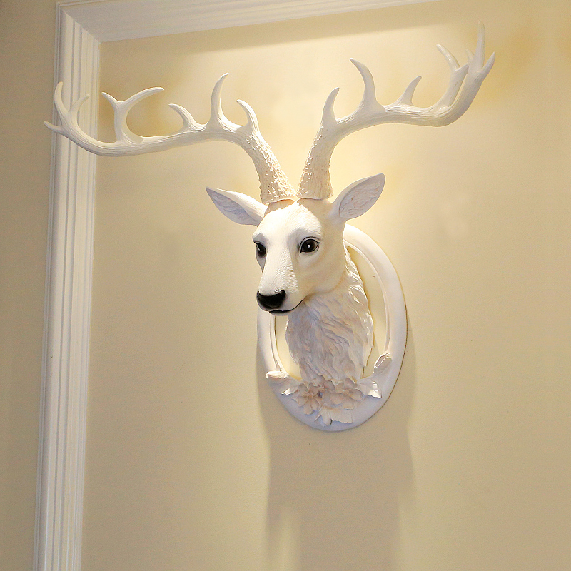 Simulative wall decoration simulation of Nordic luxury deer head creative hanging piece restaurant porch living room TV background wall hanging