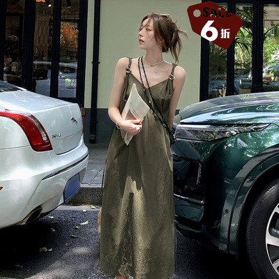 taobao agent Art spring long skirt, summer dress, V-neckline
