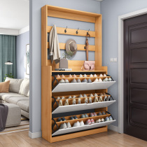 Dumper shoe cabinet ultra-thin household entrance door with coat rack integrated large-capacity balcony storage cabinet