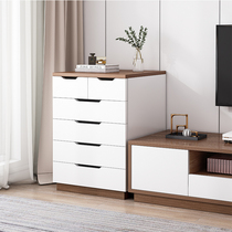 Drawer storage cabinet Storage cabinet Household living room cabinet locker Wooden finishing cabinet Bedroom chest of drawers wardrobe