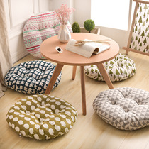 New cotton and linen futon cushion fabric Tatami floor balcony yoga mat Teahouse thickened round bay window mat