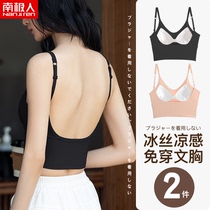 U-shaped beauty back underwear Summer thin outer clothing camisole female inner net red burst style with chest pad bandeau