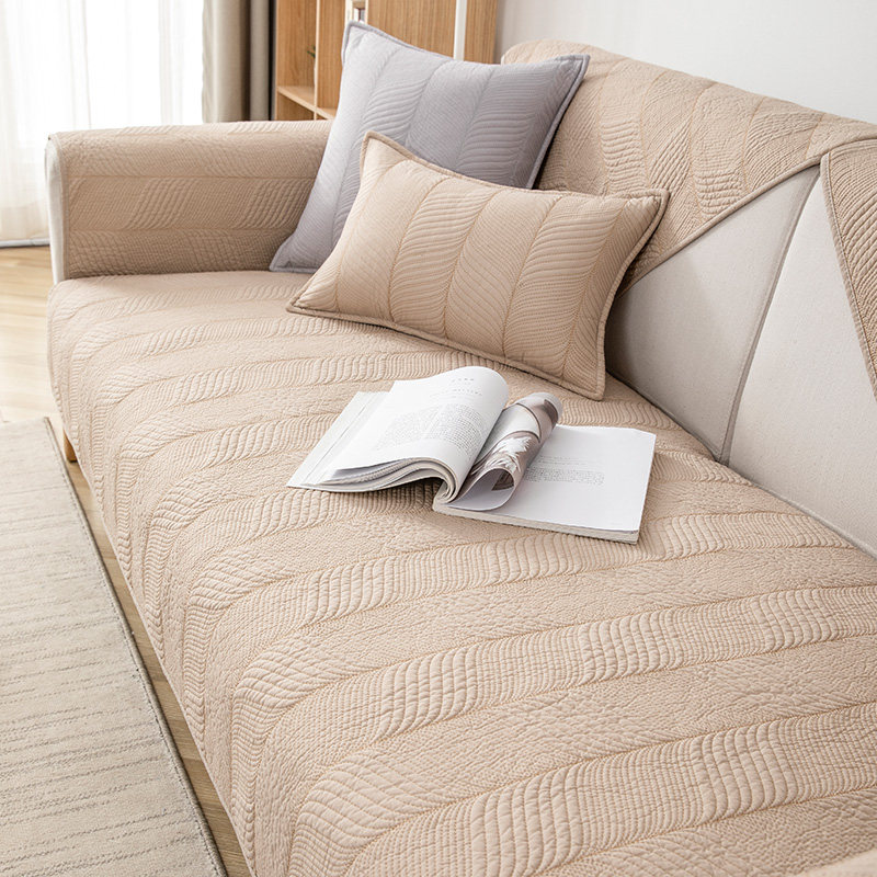 Nordic minimalist modern cotton leather sofa cushions all seasons universal anti-slip cushion cover cotton fabric back towel