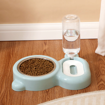 Cat Bowl Dog Food Basin Automatic Drinking Water Feeder Dog Basin Cat Food Bowl double bowl anti-overturning dog bowl Pet Supplies