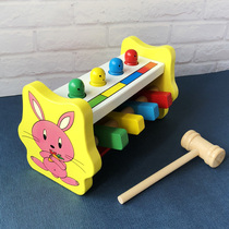 Baby arm strength training toys kindergarten hit trapeze wooden toys children hit color trapeze building blocks