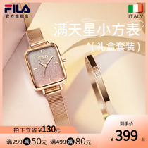FILA Filahand Table Womens Full Star Temperament Brief Summer Lady Retro Small Square Pan Fashion Wrist Watch 6290