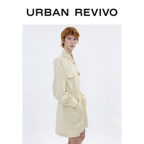 UR Spring and Autumn New Youth Womens loose H-shaped drawstring lapel collar windbreaker coat coat YU11S1DN2001