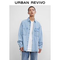 UR2021 winter New menswear fashion casual texture plaid loose denim shirt ML39SBMN2000