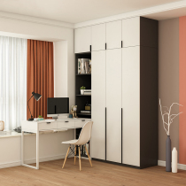 Wardrobe desk integrated corner computer desk skin feel door panel wardrobe home bookcase can be customized